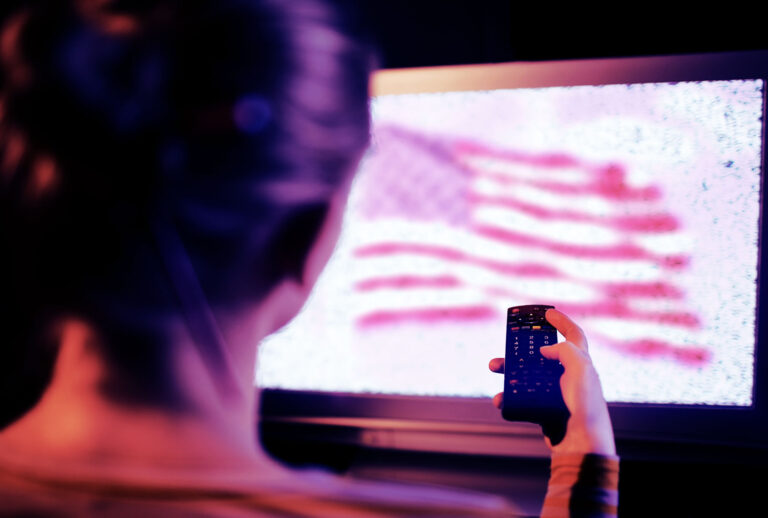 American flag on TV (Photo illustration by Salon/Getty Images)