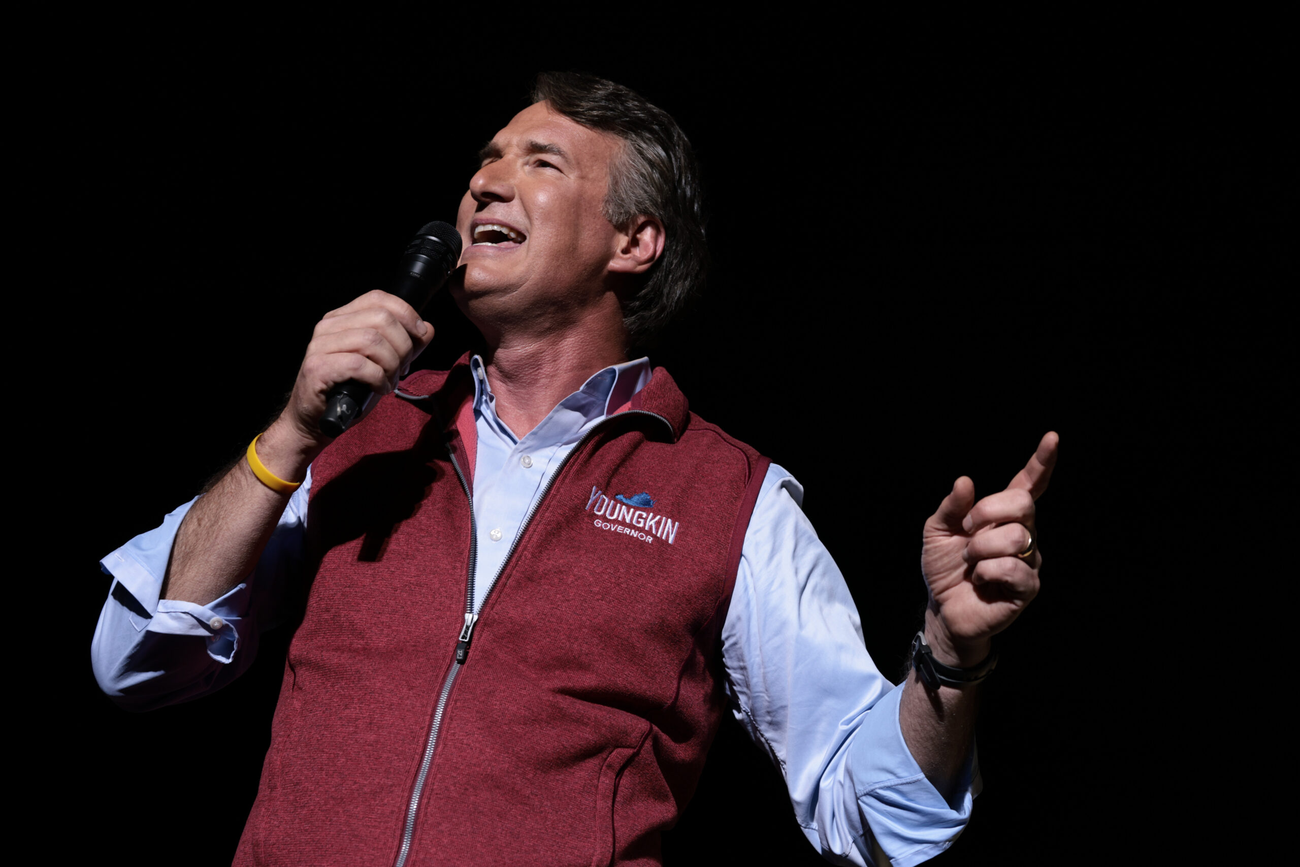 Virginia Republican gubernatorial candidate Glenn Youngkin speaks at a campaign rally at the Loudon County Fairground on November 01, 2021 in Leesburg, Virginia. (Anna Moneymaker/Getty Images)