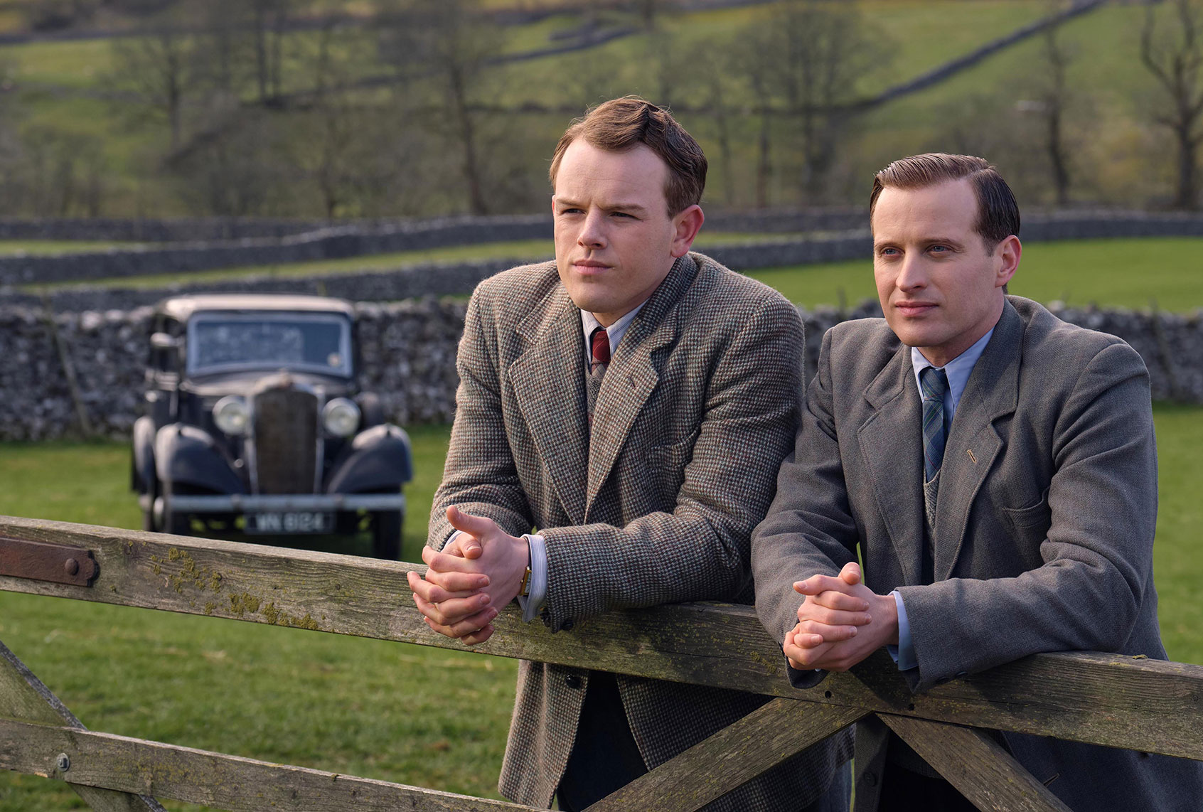 Callum Woodhouse and Nicholas Ralph in "All Creatures Great and Small" (PBS)