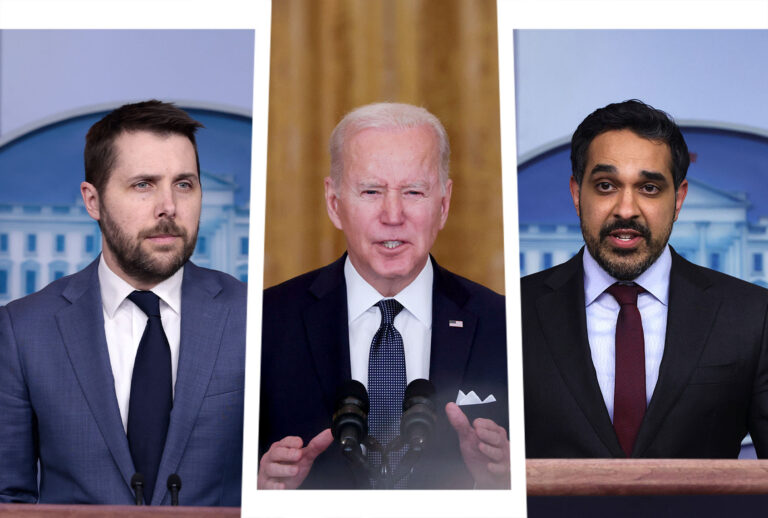Brian Deese, Joe Biden and Bharat Ramamurti (Photo illustration by Salon/Getty Images)