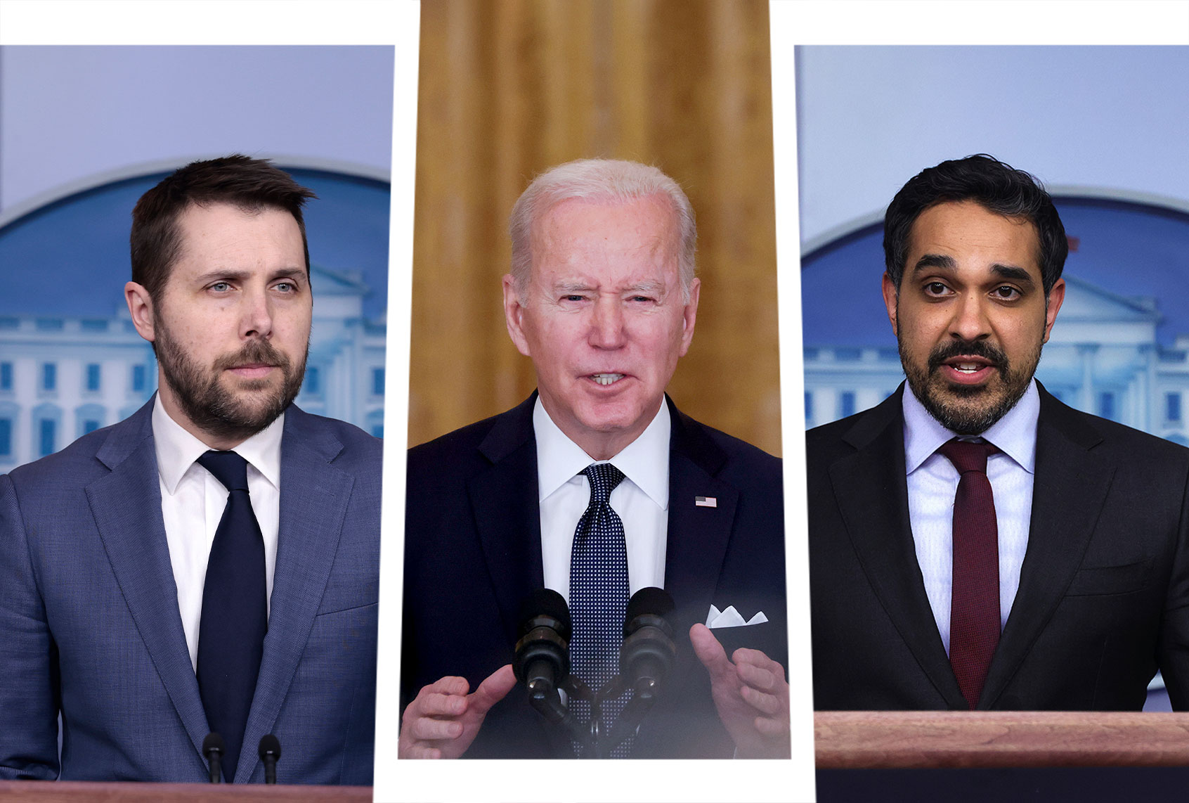 Brian Deese, Joe Biden and Bharat Ramamurti (Photo illustration by Salon/Getty Images)