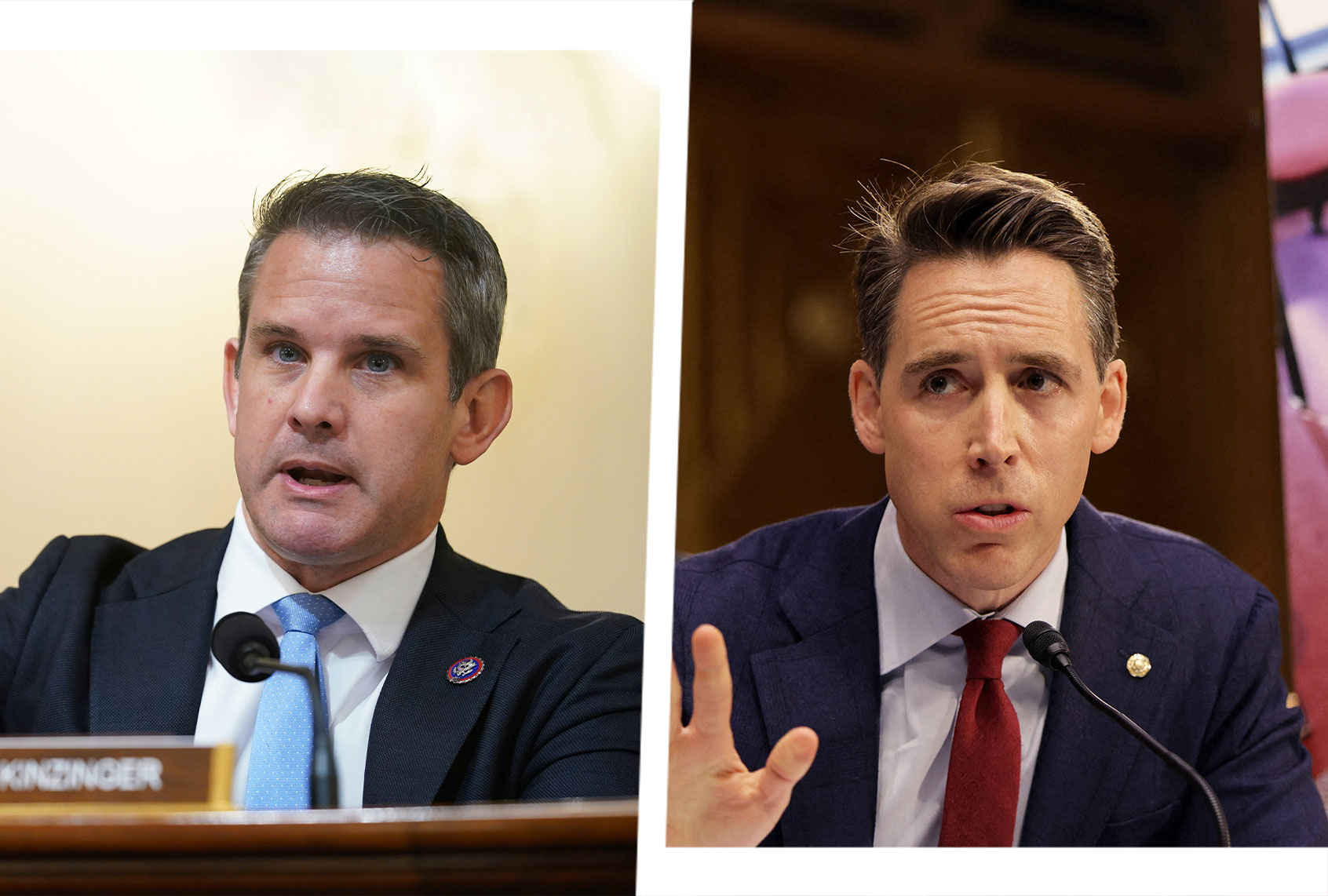 Adam Kinzinger and Josh Hawley (Photo illustration by Salon/Getty Images)