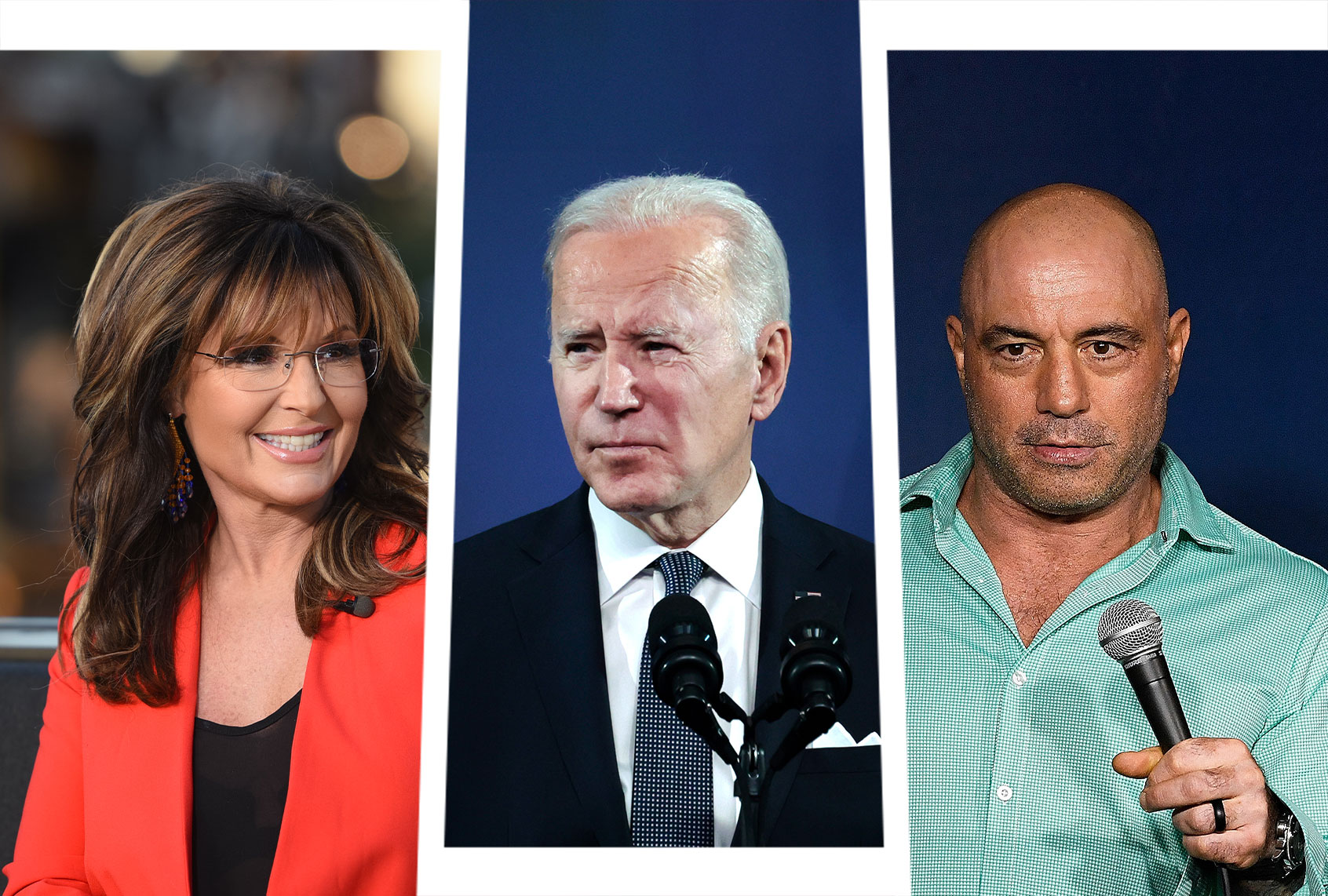 Sarah Palin, Joe Biden and Joe Rogan (Photo illustration by Salon/Getty Images)