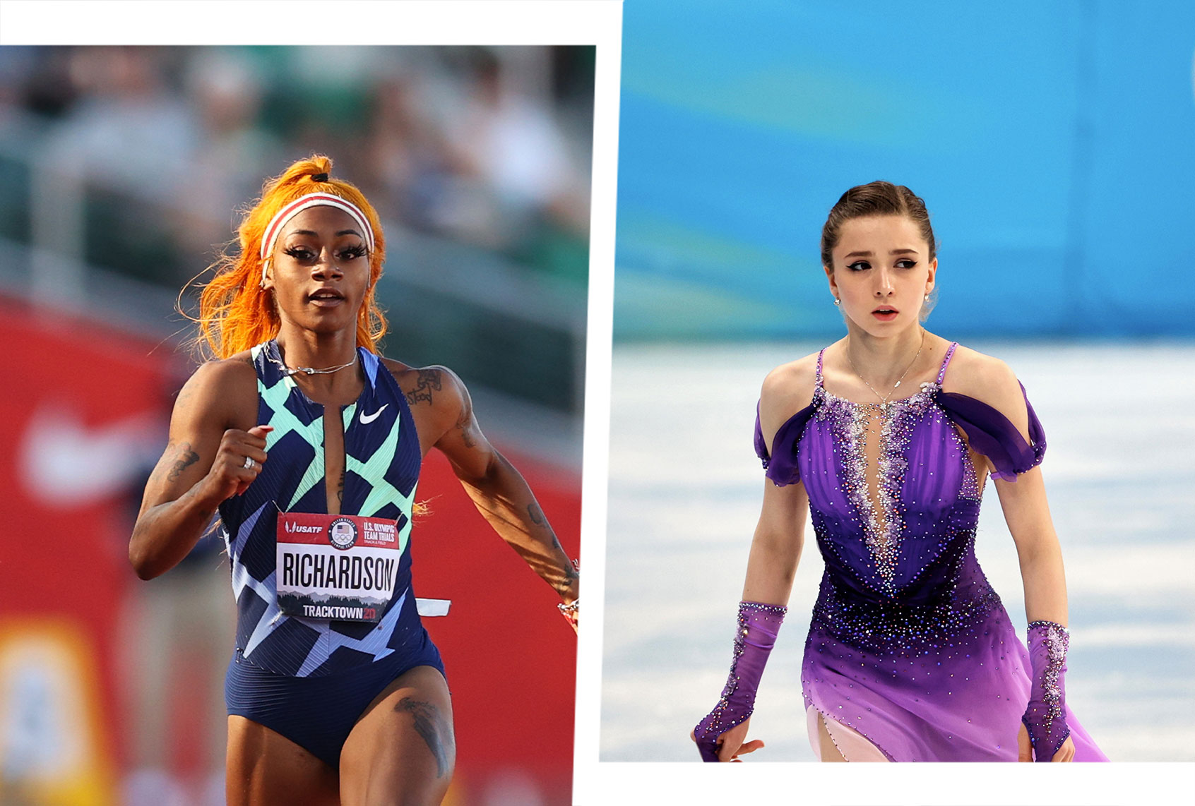 Sha'Carri Richardson and Kamila Valieva (Photo illustration by Salon/Getty Images)