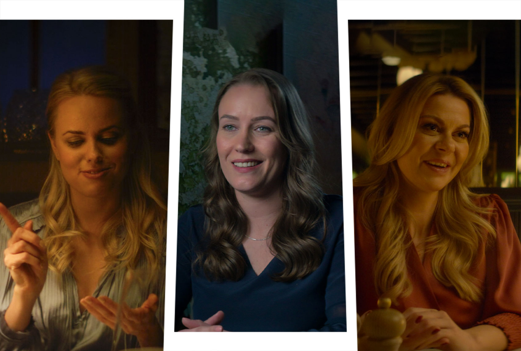 Cecilie Fjellhøy, Ayleen Charlotte and Pernilla Sjöholm in "The Tinder Swindler" (Netflix)