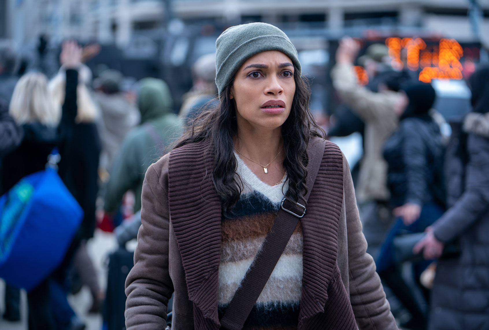 Rosario Dawson in "DMZ (Eli Joshua Adé/HBO MAX)