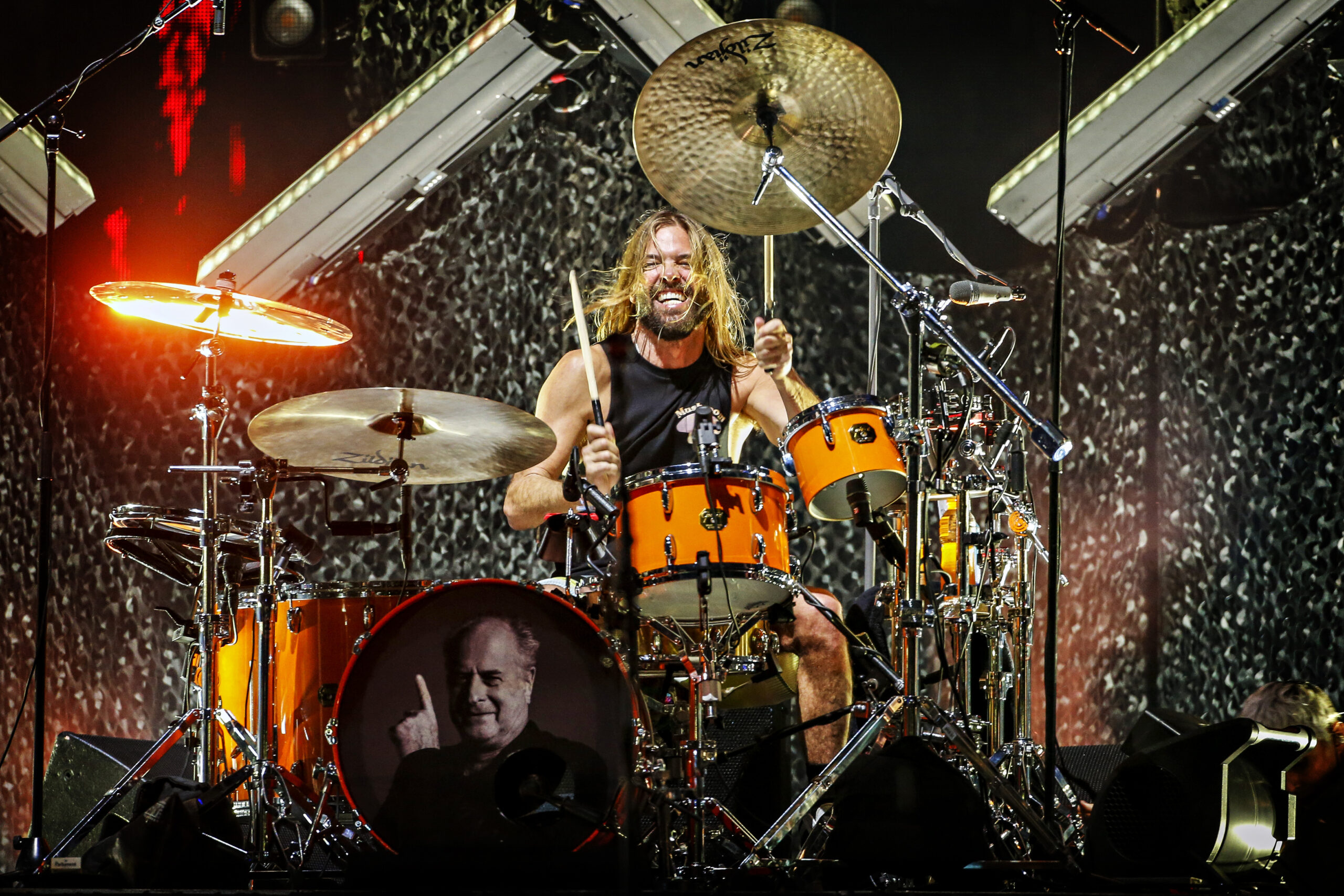 Taylor Hawkins of the Foo Fighters performs on stage at GHMBA Stadium March 4, 2022 in Geelong, Australia. (Photo by Paul Rovere/The Age/Fairfax Media via Getty Images)