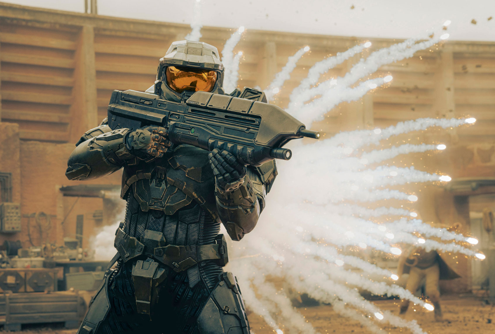 ﻿Pablo Schreiber as Master Chief in Halo (Adrienn Szabo/Paramount+)