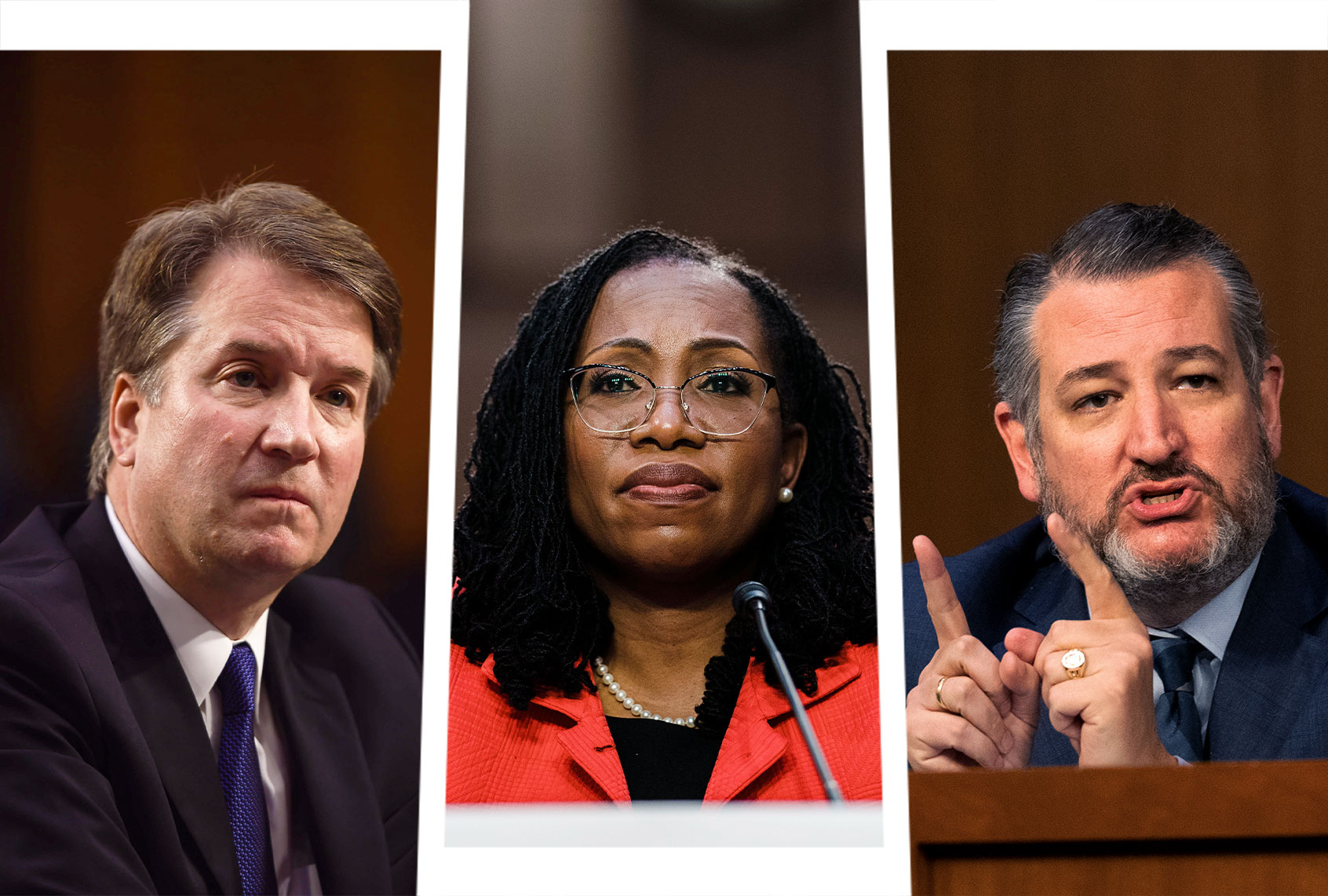 Brett Kavanaugh, Ketanji Brown Jackson and Ted Cruz (Photo illustration by Salon/Getty Images)