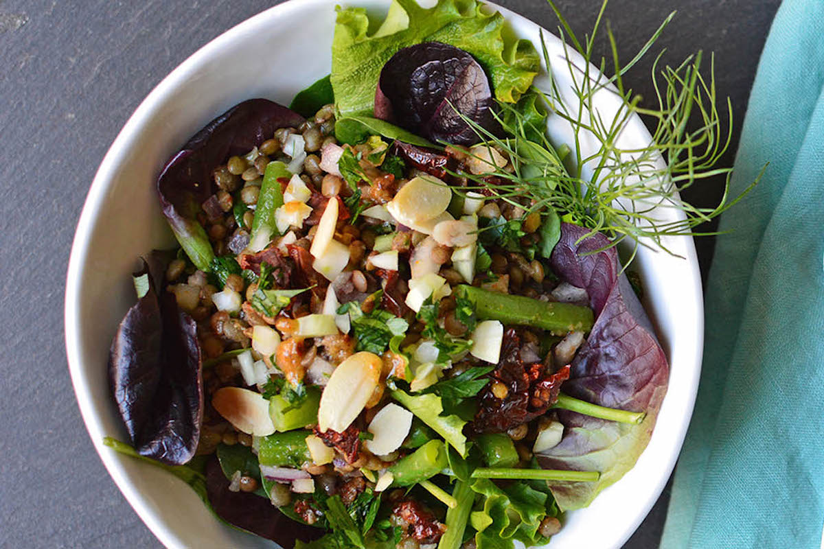 A healthful lentil salad. (Photo courtesy of the Institute of Culinary Education)