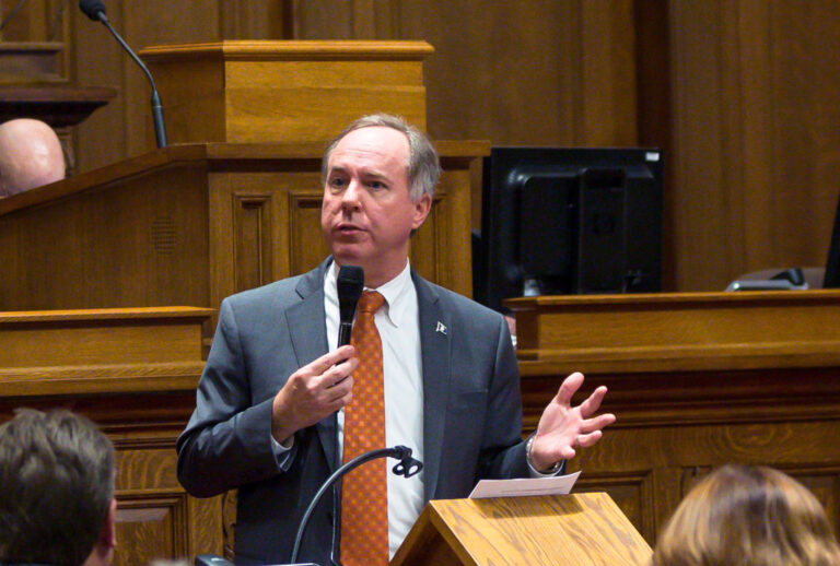 Wisconsin Assembly Speaker Robin Vos (R-Burlington) waits to address the Assembly during a contentious legislative session on December 4, 2018 in Madison, Wisconsin. (Andy Manis/Getty Images)
