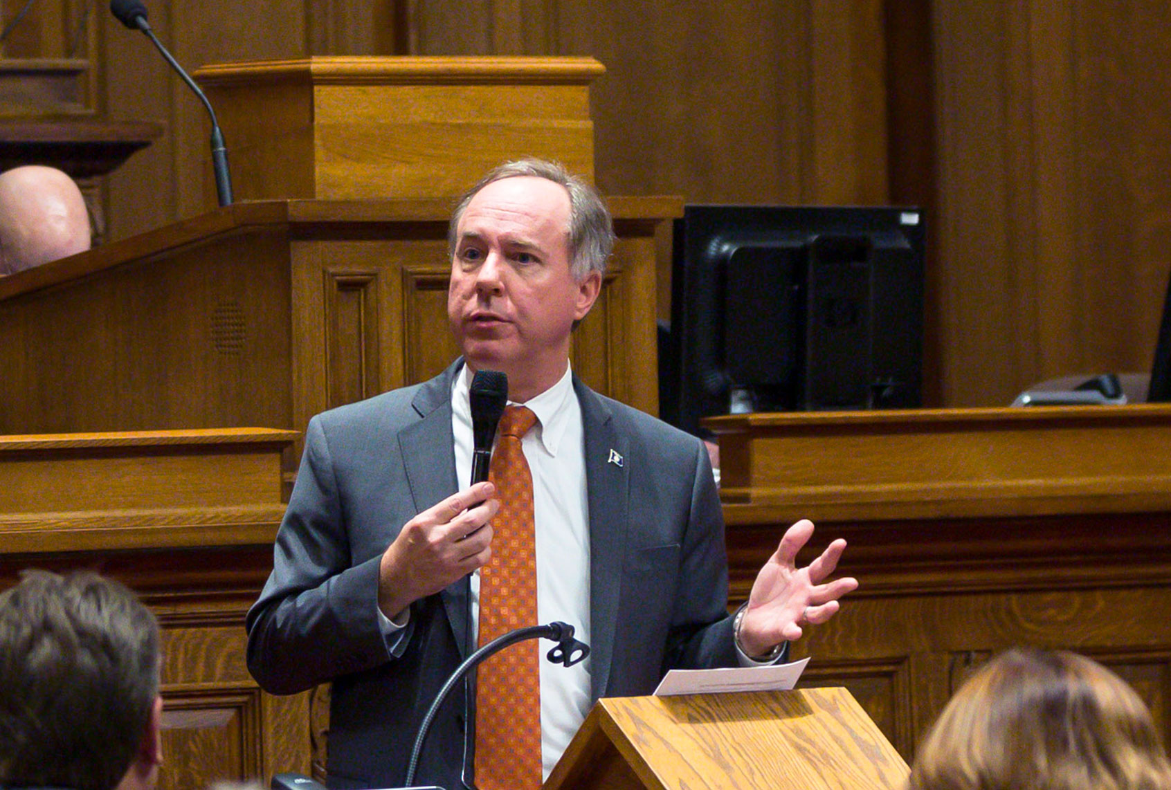 Wisconsin Assembly Speaker Robin Vos (R-Burlington) waits to address the Assembly during a contentious legislative session on December 4, 2018 in Madison, Wisconsin. (Andy Manis/Getty Images)