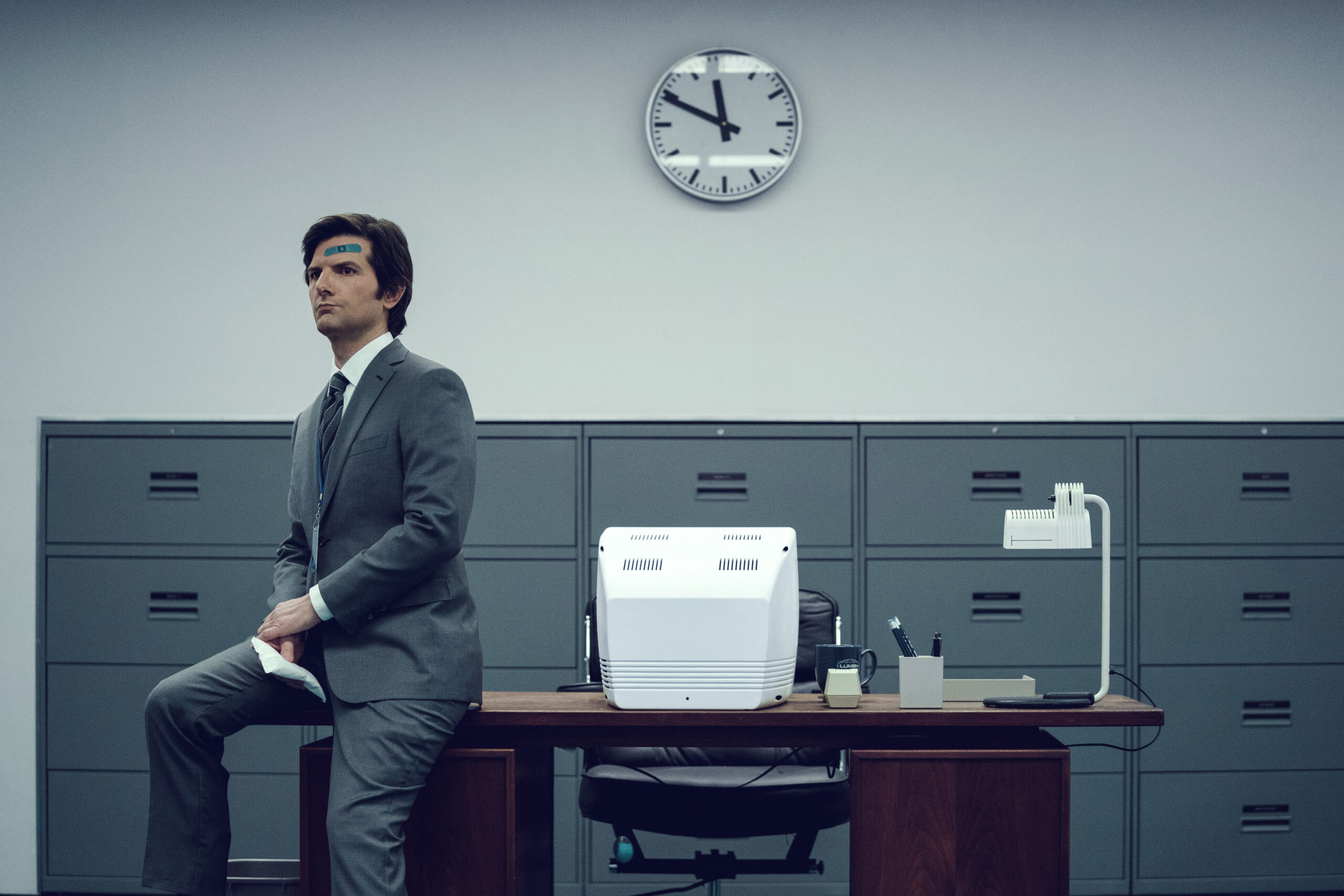 Adam Scott in “Severance,” now streaming on Apple TV+ (Apple TV+)