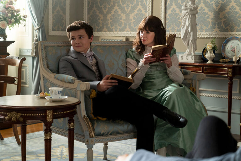 Will Tilston as Gregory Bridgerton and Claudia Jessie as Eloise Bridgerton in "Bridgerton" (Liam Daniel/Netflix)