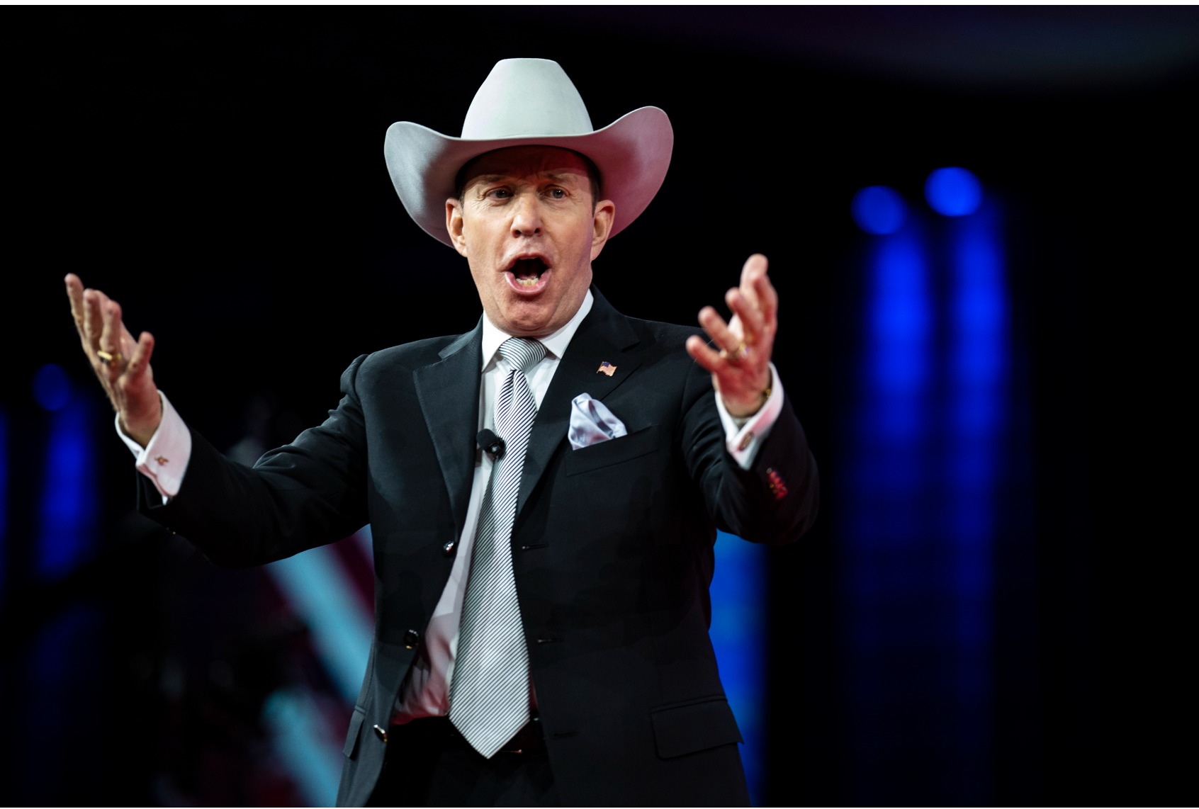 ORLANDO, FL - FEBRUARY 27: Charles Herbster Nebraska gubernatorial candidate speaks during the fourth day of the Conservative Political Action Conference CPAC on Sunday, Feb. 27, 2022 in Orlando, FL. (Photo by Jabin Botsford/The Washington Post via Getty Images)