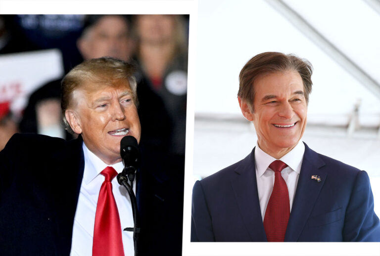 Former President Donald Trump and Dr. Mehmet Oz (Photo illustration by Salon/Getty Images/Peter Zay/Anadolu Agency/JC Olivera)
