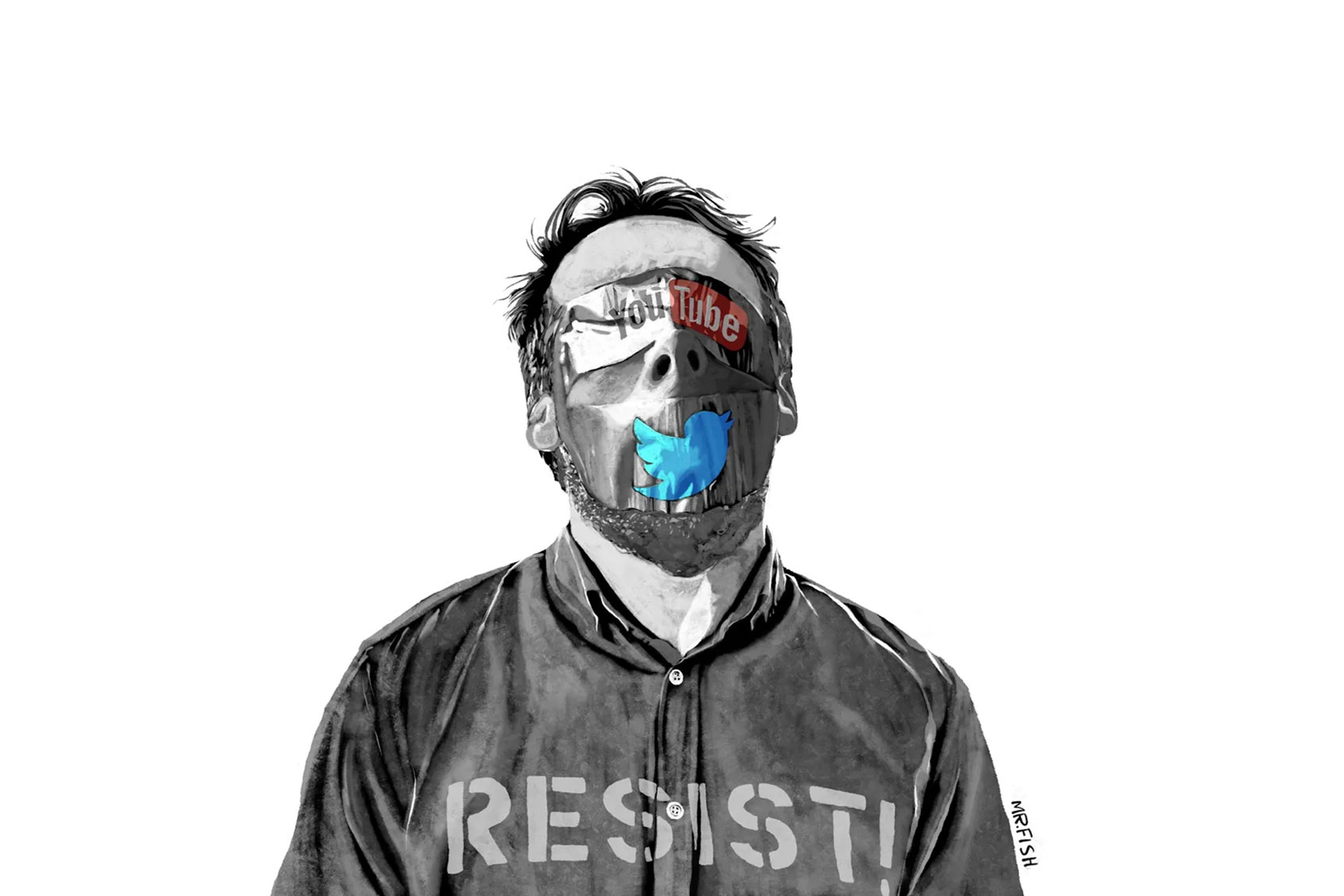 Enough Said (Original illustration by Mr. Fish for ScheerPost)