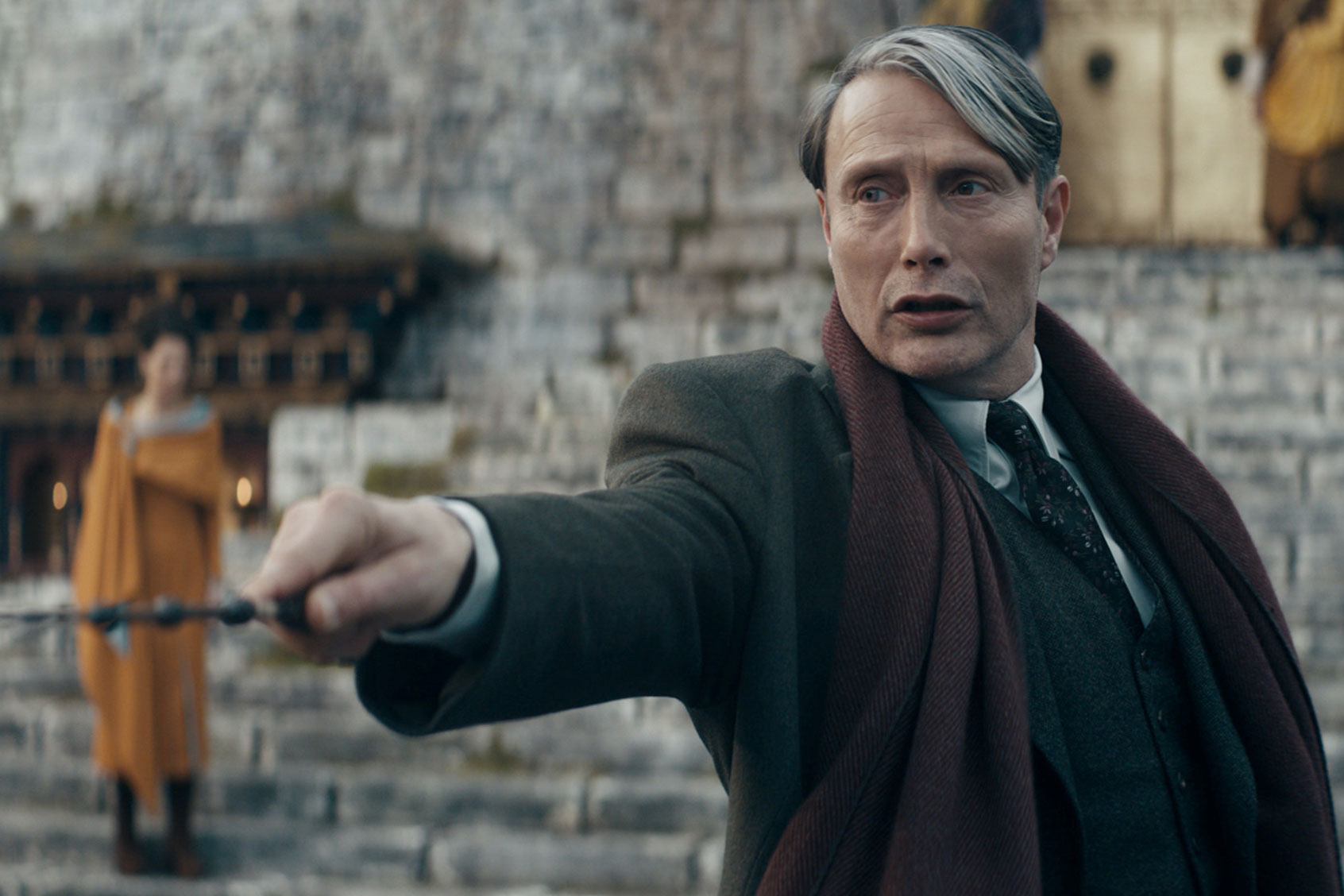 Mads Mikkelsen as Gellert Grindelwald in "Fantastic Beasts: The Secrets of Dumbledore" (Courtesy of Warner Bros. Pictures)