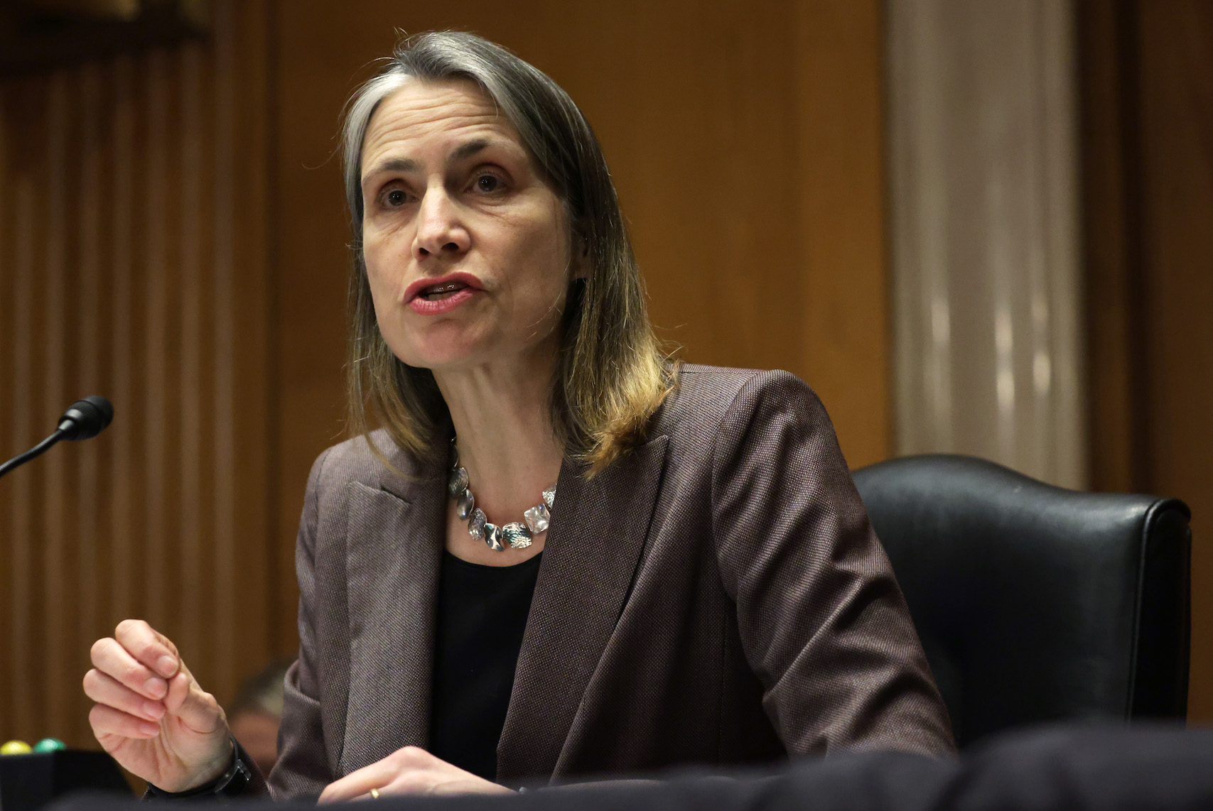 WASHINGTON, DC - FEBRUARY 02: Fiona Hill, former senior director for Europe and Russia at the National Security Council, testifies before the Commission on Security and Cooperation in Europe. (Photo by Alex Wong/Getty Images)