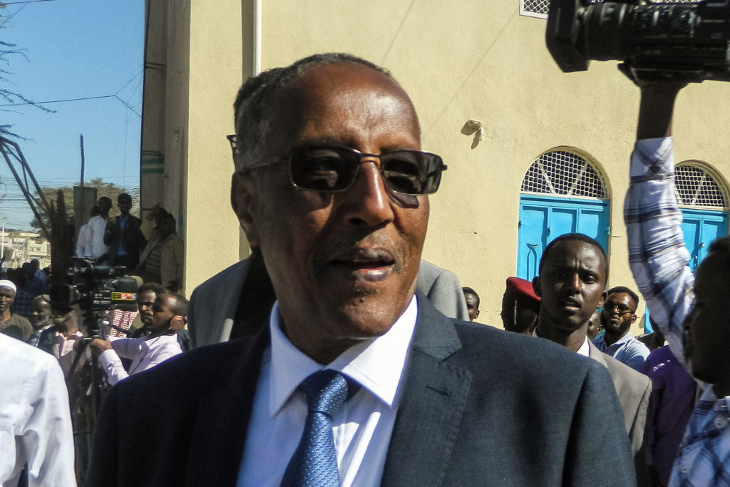 Muse Bihi Abdi, presidential candidate for the ruling Kulmiye Party, after casting his vote during the 2017 presidential election in the self-proclaimed state of Somaliland. (AFP via Getty Images)