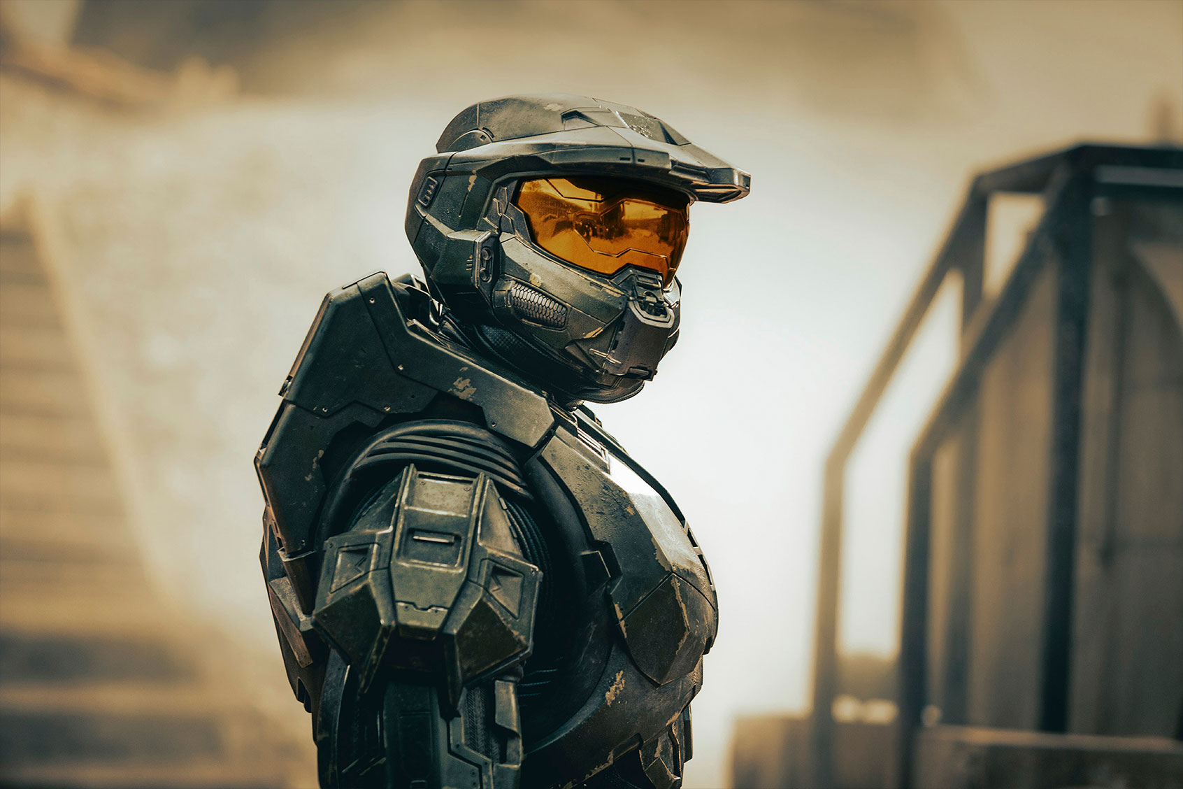 Pablo Schreiber as Master Chief in "Halo" (Adrienn Szabo/Paramount+)