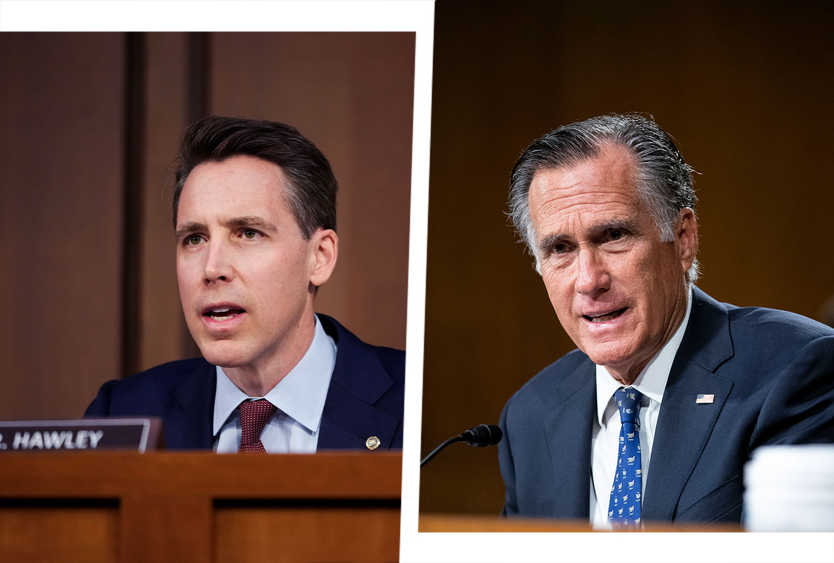 Josh Hawley and Mitt Romney (Photo illustration by Salon/Getty Images)