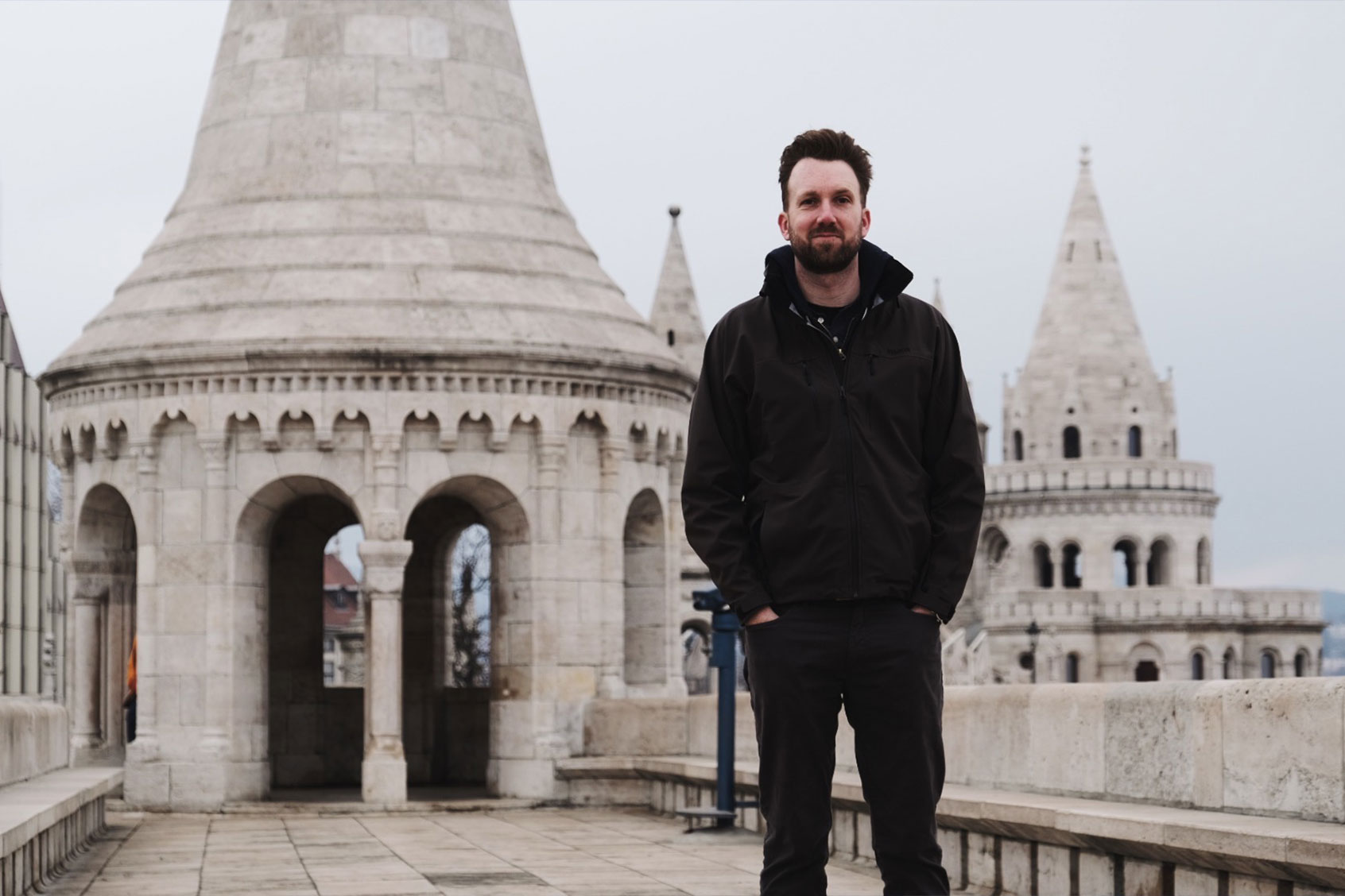 Jordan Klepper in Hungary (Joel Sadler/Comedy Central)