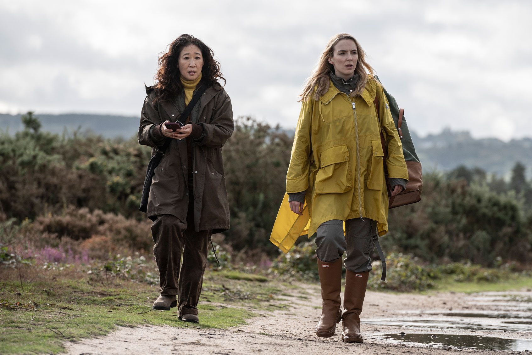 Sandra Oh as Eve Polastri and Jodie Comer as Villanelle in "Killing Eve" (Anika Molnar/BBCA)