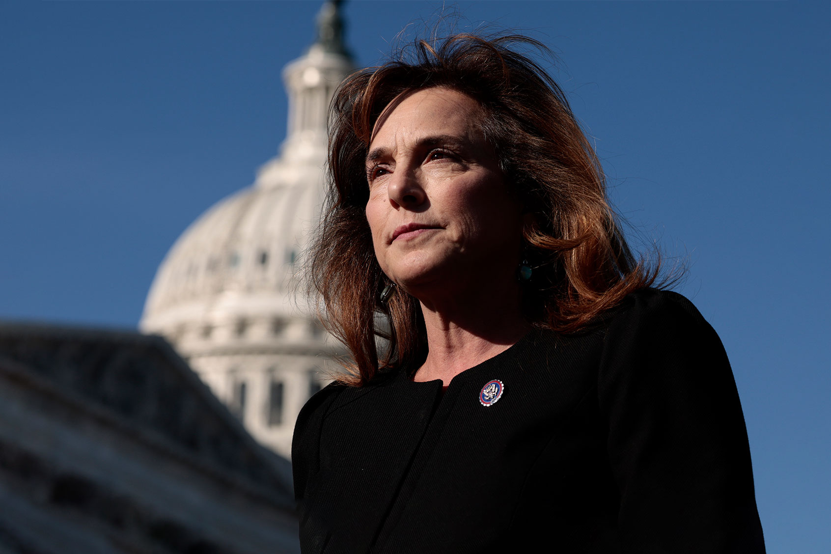 Rep. Lisa McClain (R-MI) departs from a press conference on vaccine mandates for businesses with House Republicans on Capitol Hill on November 18, 2021 in Washington, DC. Rep. Fred Keller (R-PA) is introducing legislation to formally disapprove of and nullify President Biden’s vaccine mandate for federal employers. (Anna Moneymaker/Getty Images)
