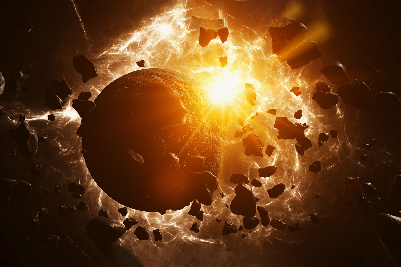 Moon or Planet Being Destroyed Explosion (Getty Images/cokada)