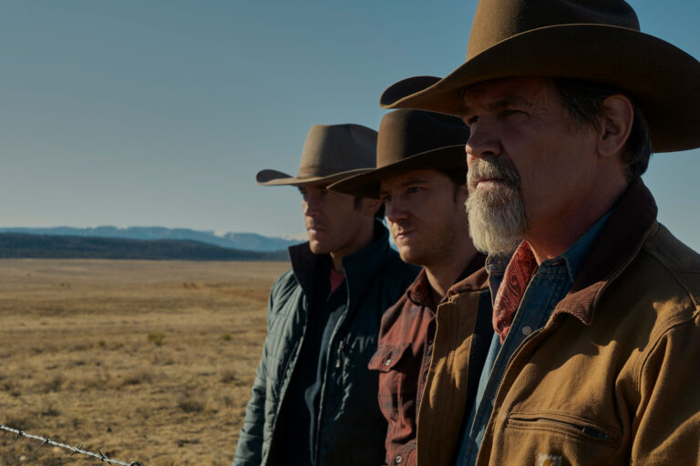 Tom Pelphrey (Perry Abbott), Lewis Pullman (Rhett Abbott) and Josh Brolin (Royal Abbott) in "Outer Range" (Richard Foreman/Prime Video)