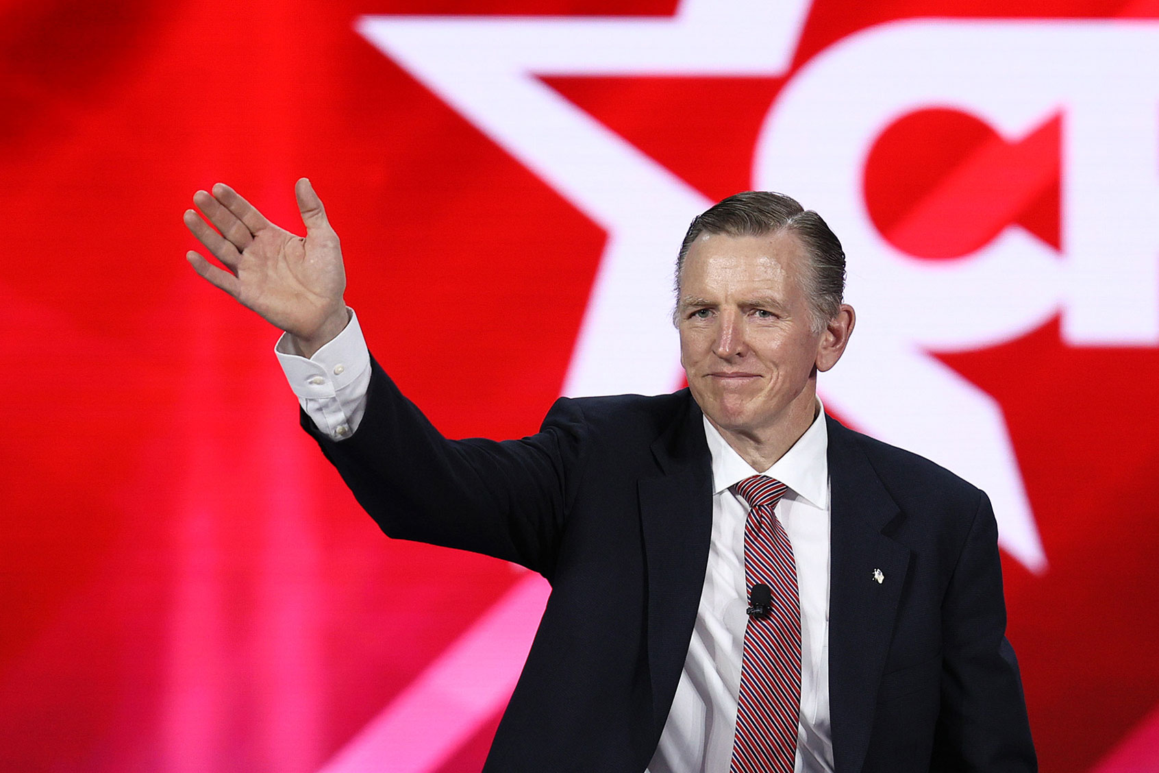 Rep. Paul Gosar (R-AZ) arrives for a panel discussion on the Devaluing of American Citizenship during the Conservative Political Action Conference held in the Hyatt Regency on February 27, 2021 in Orlando, Florida. Begun in 1974, CPAC brings together conservative organizations, activists, and world leaders to discuss issues important to them. (Joe Raedle/Getty Images)