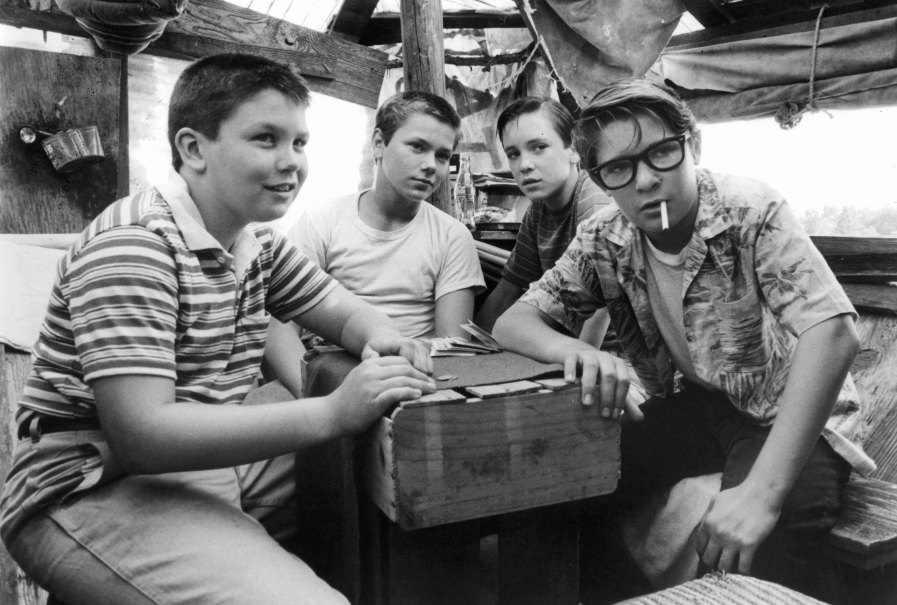Jerry O'Connell, River Phoenix, Wil Wheaton, and Corey Feldman in "Stand By Me," 1986 (Columbia Pictures/Getty Images)