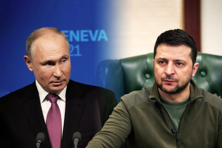 Vladimir Putin and Volodymyr Zelenskyy (Photo illustration by Salon/Getty Images)
