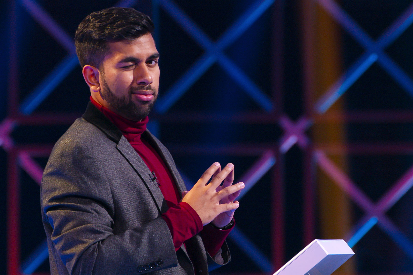 Yousuf Khan in "Bullsh*t The Gameshow" (Netflix)