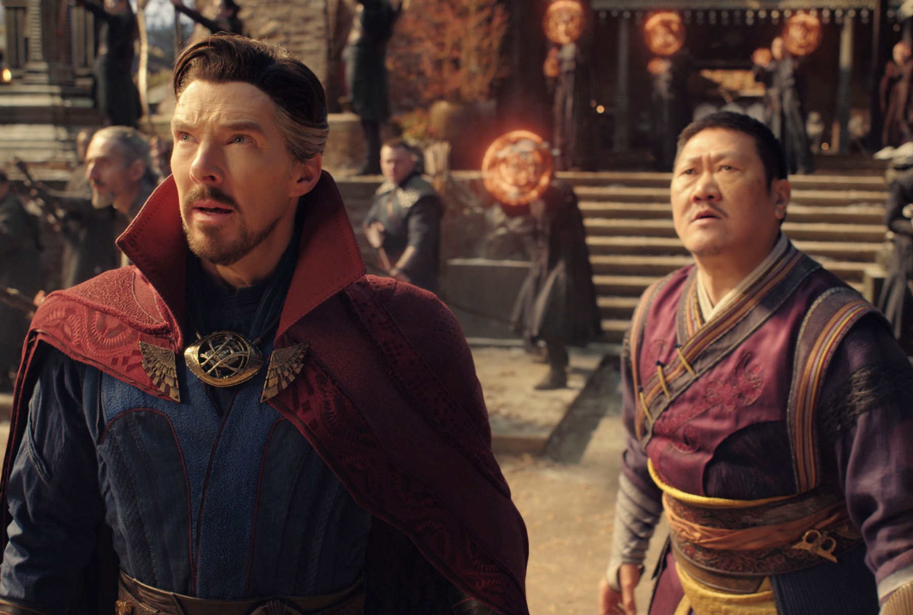 Benedict Cumberbatch as Dr. Stephen Strange and Benedict Wong as Wong in Marvel Studios' "Doctor Strange in the Multiverse of Madness" (Marvel Studios)