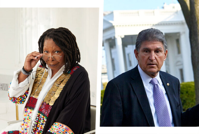Whoopi Goldberg and Joe Manchin (Photo illustration by Salon/Getty Images)