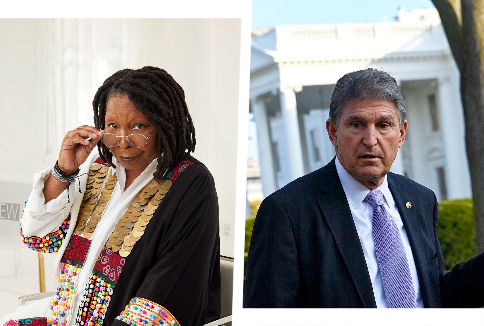 Whoopi Goldberg and Joe Manchin (Photo illustration by Salon/Getty Images)