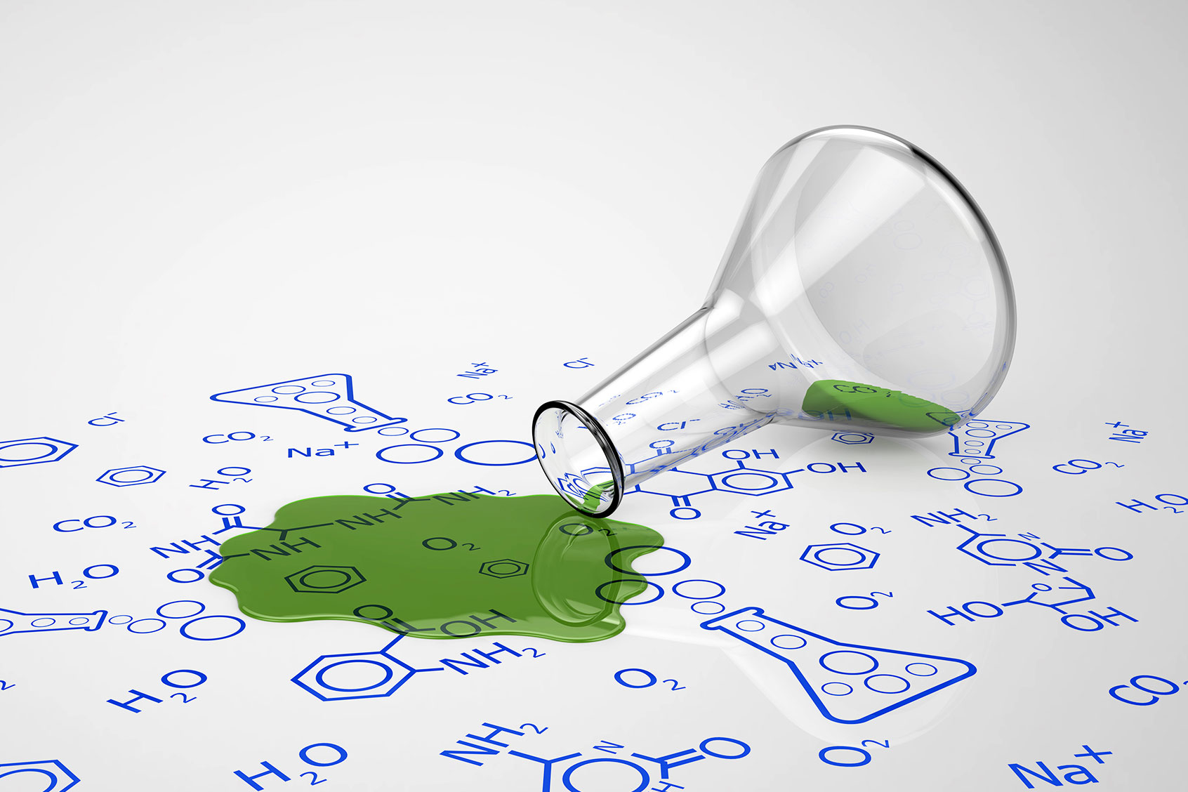 Green liquid spilled from test tube (Getty Images/mrdoggs)