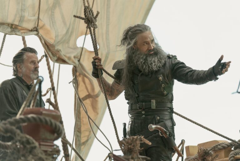 Con O’Neill and Taika Waititi in "Our Flag Means Death" (Aaron Epstein/HBO Max)