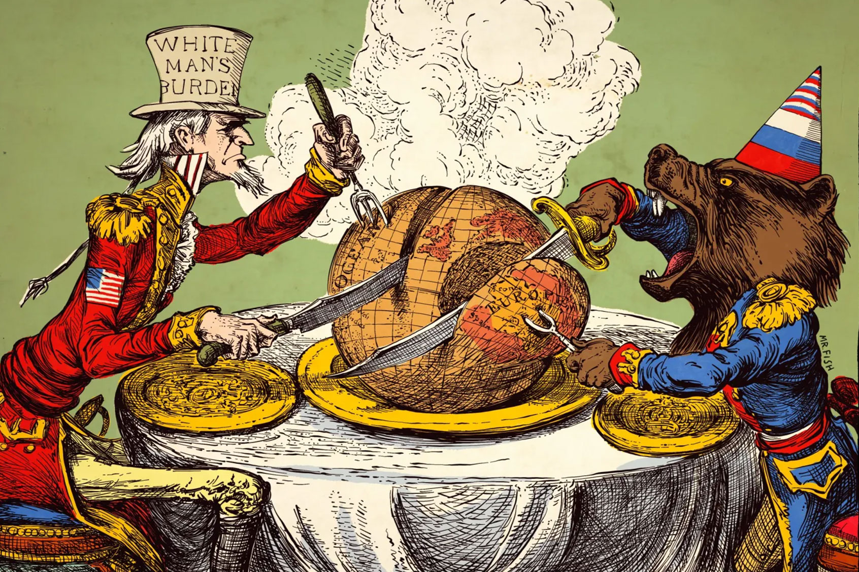 Portion Control (Original illustration by Mr. Fish for Scheerpost)