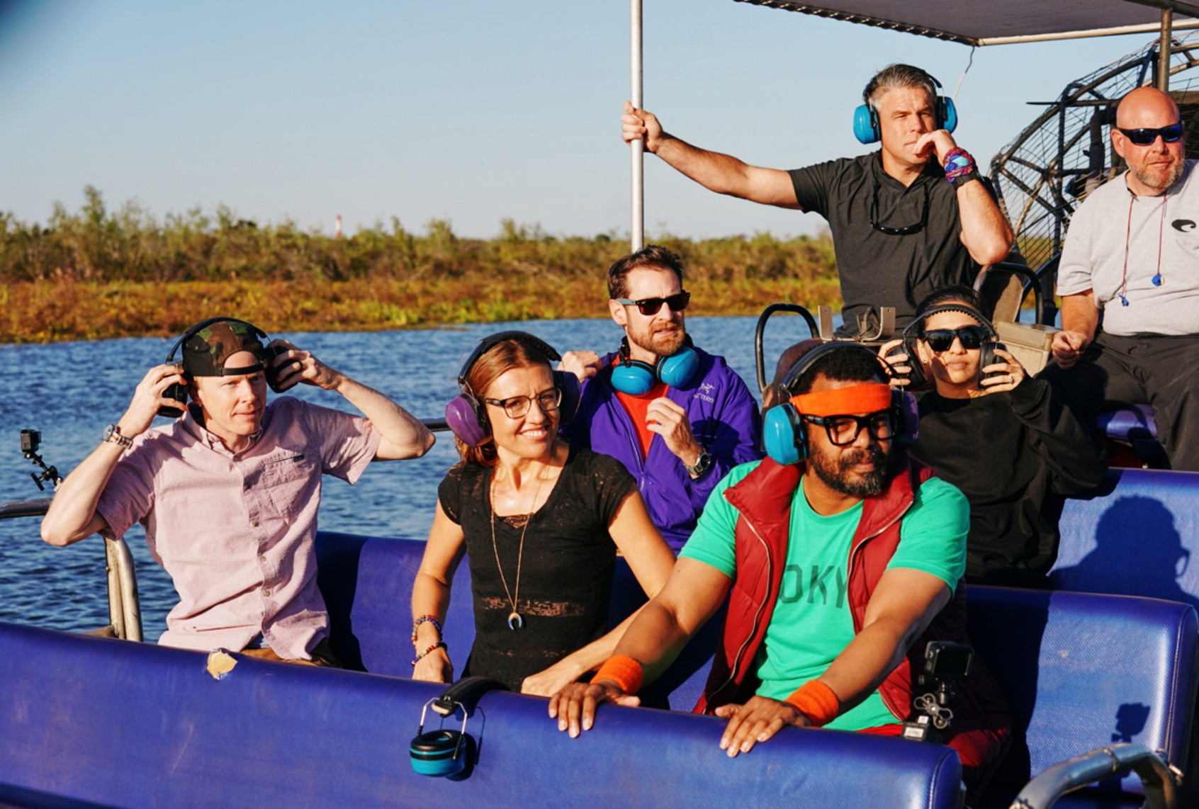 THE REAL WORLD HOMECOMING: NEW ORLEANS -- Matt Smith, Melissa Beck, Jamie Murray, Julie Stoffer Kelley Wolf, Danny Roberts, David "Tokyo" Broom in THE REAL WORLD HOMECOMING: NEW ORLEANS streaming on PARAMOUNT+. (Akasha Rabut/Paramount+©MTV ENTERTAINMENT 2022, All Rights Reserved.)