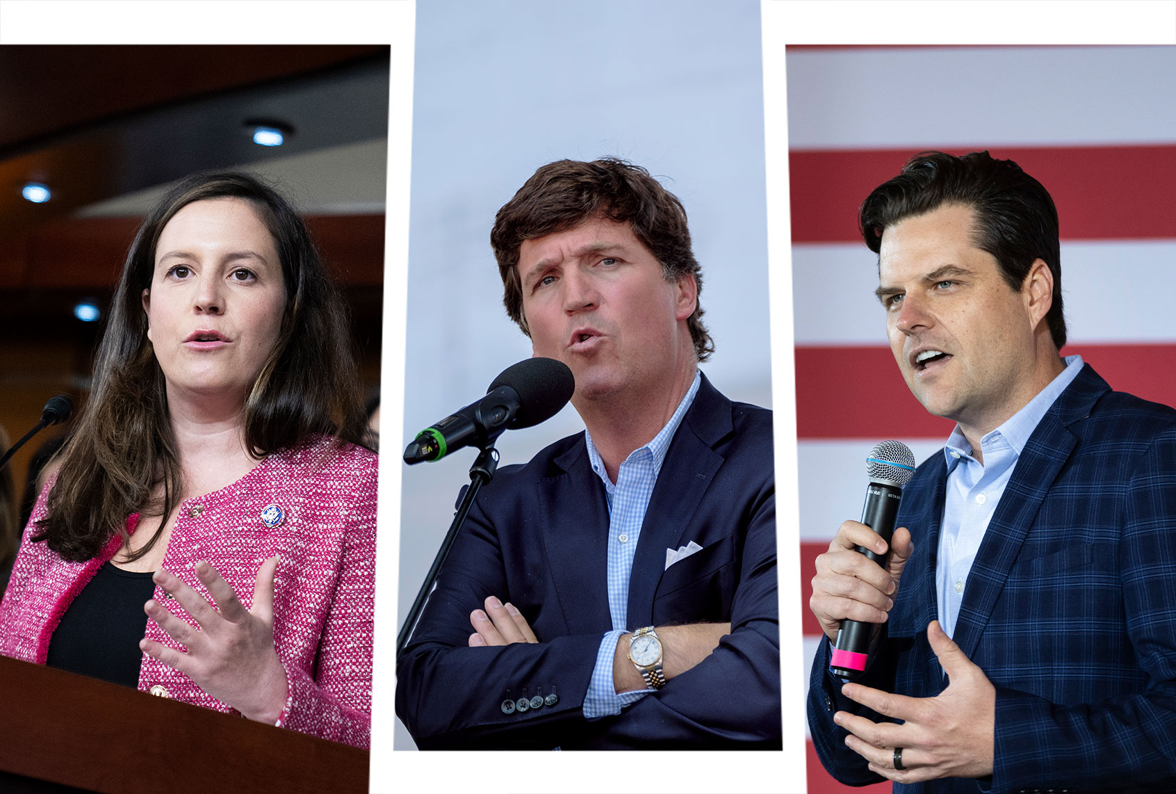 Elise Stefanik, Tucker Carlson and Matt Gaetz (Photo illustration by Salon/Getty Images)