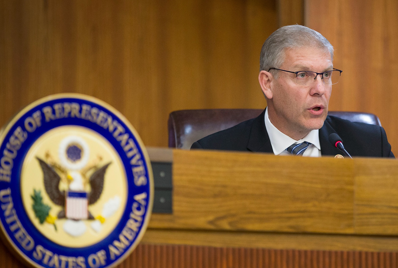 Rep. Barry Loudermilk (R-GA) speaks during the Elections Subcommittee field hearing. (Photo by Joe Raedle/Getty Images)