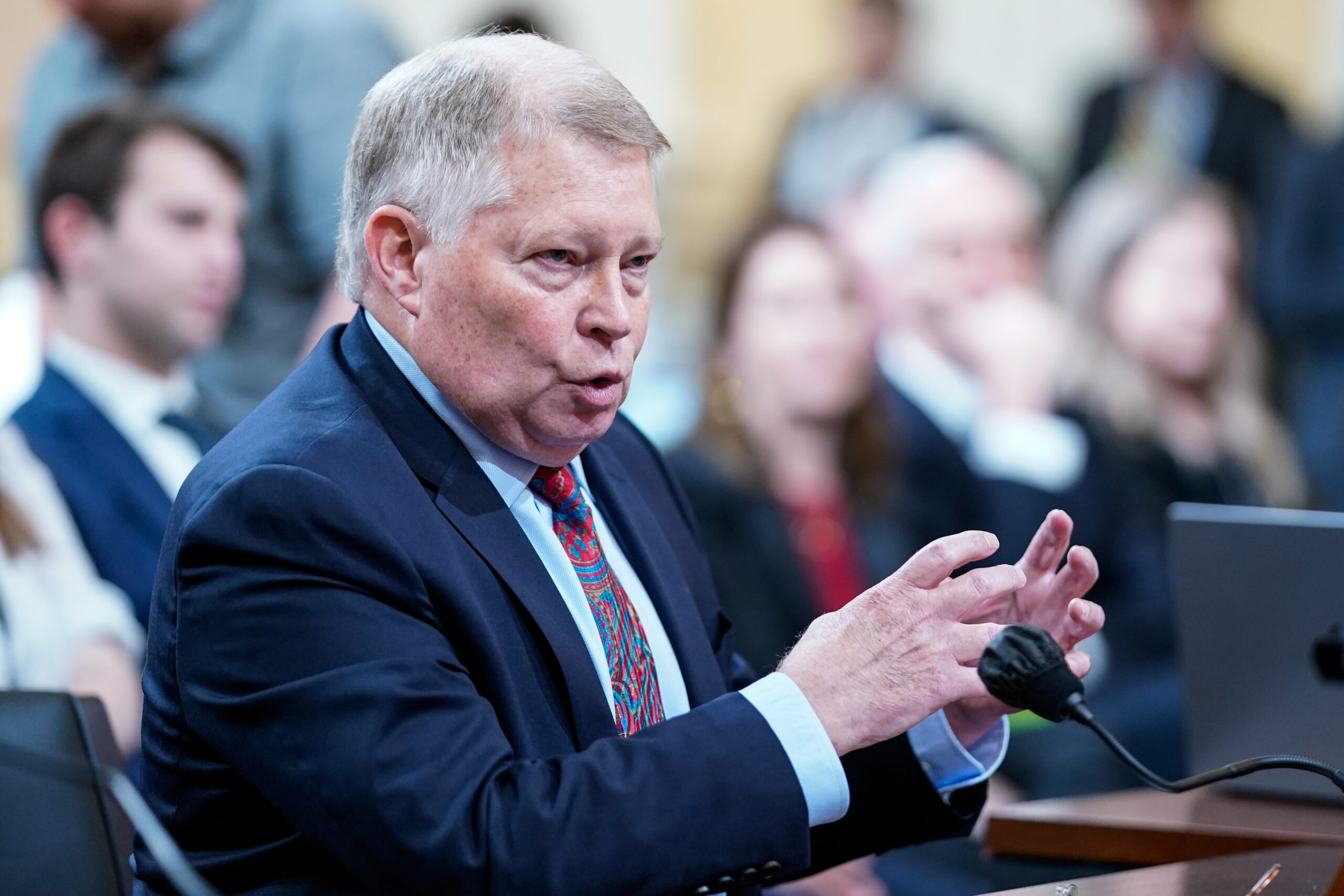 Retired conservative jurist J. Michael Luttig before the House Jan. 6 select committee on Capitol Hill on June 16, 2022. (Jabin Botsford/Washington Post via Getty Images)
