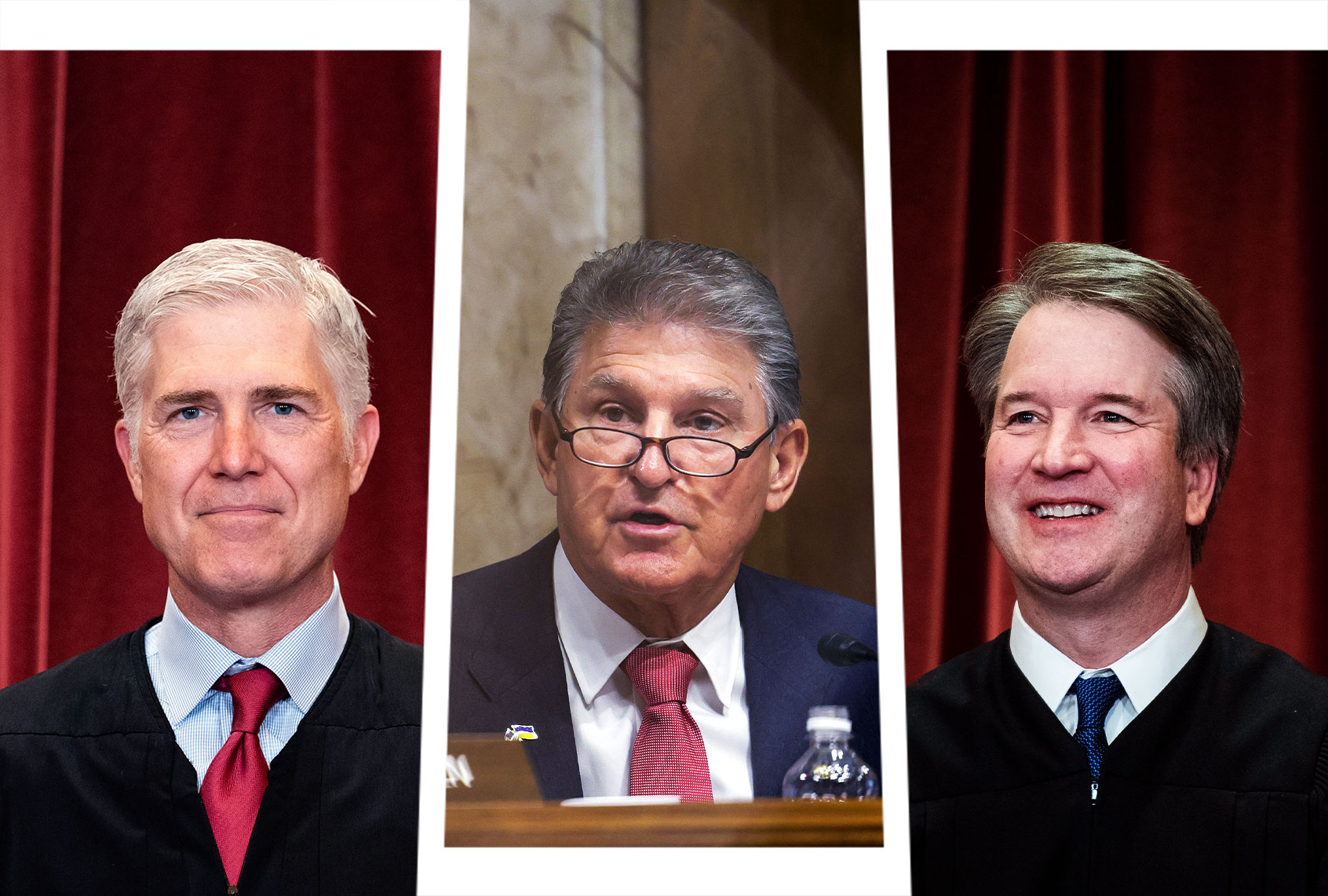 Neil Gorsuch, Joe Manchin and Brett Kavanaugh (Photo illustration by Salon/Getty Images)