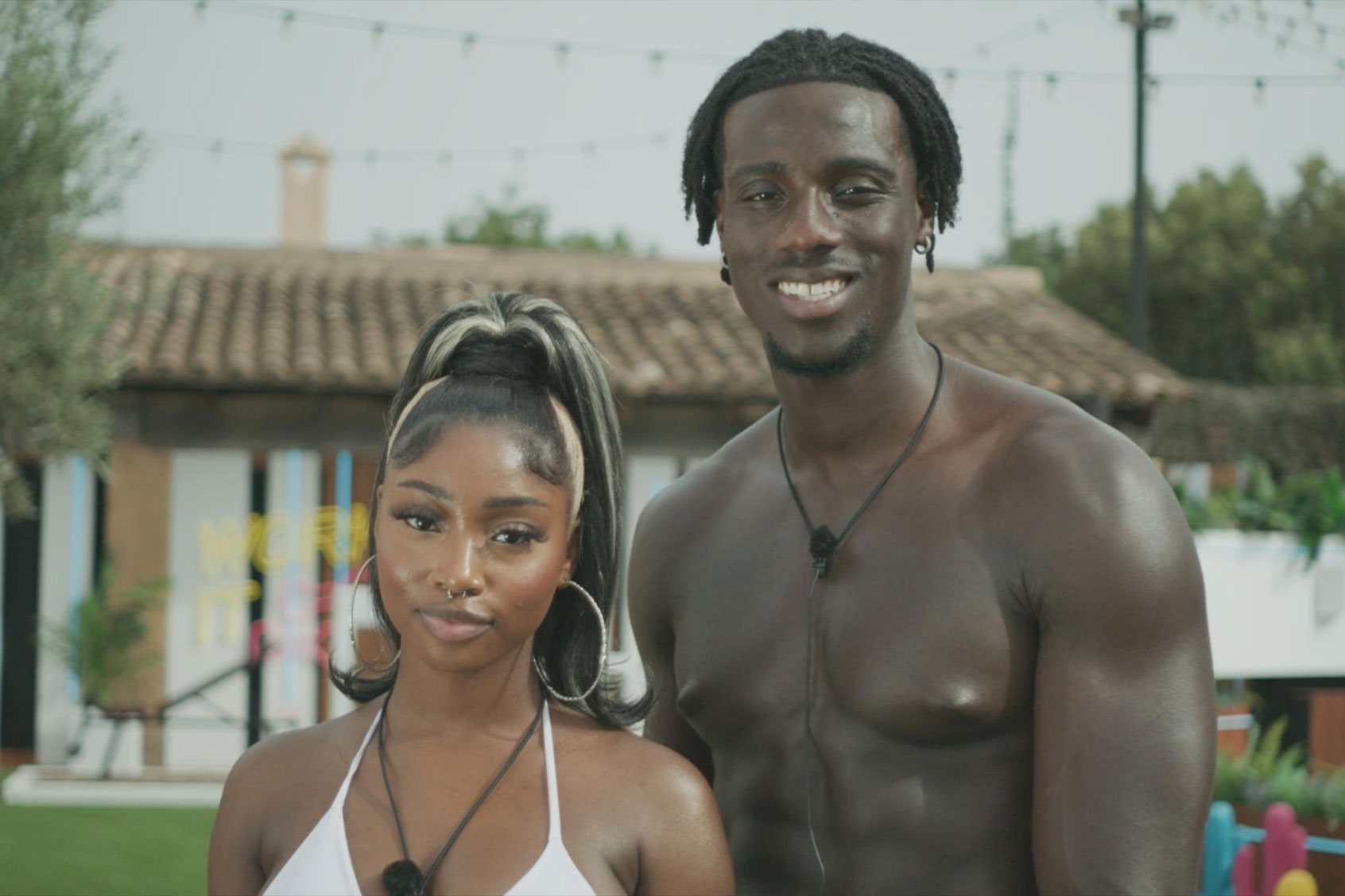Indyah and Ikenna on "Love Island" (ITV / Hulu)