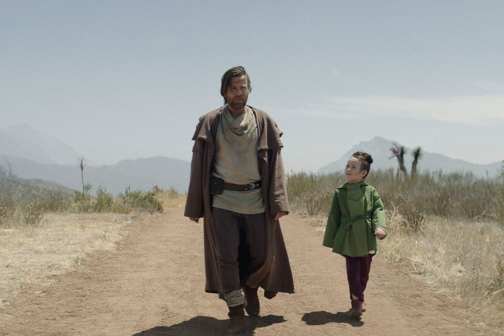 Obi-Wan Kenobi (Ewan McGregor) and Princess Leia Organa (Vivien Lyra Blair) in "Obi-Wan Kenobi" (Disney+/Lucasfilm)