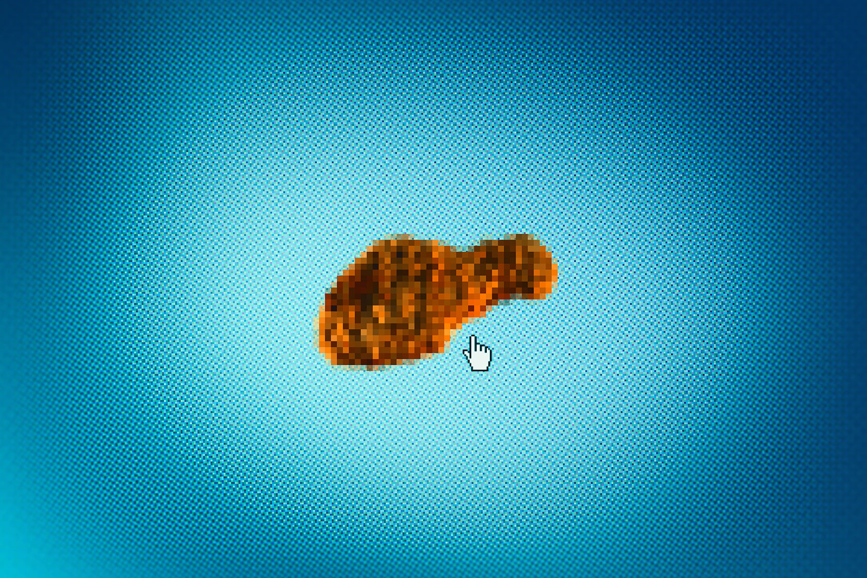 Fried chicken icon on computer screen (Getty Images/SEAN GLADWELL)