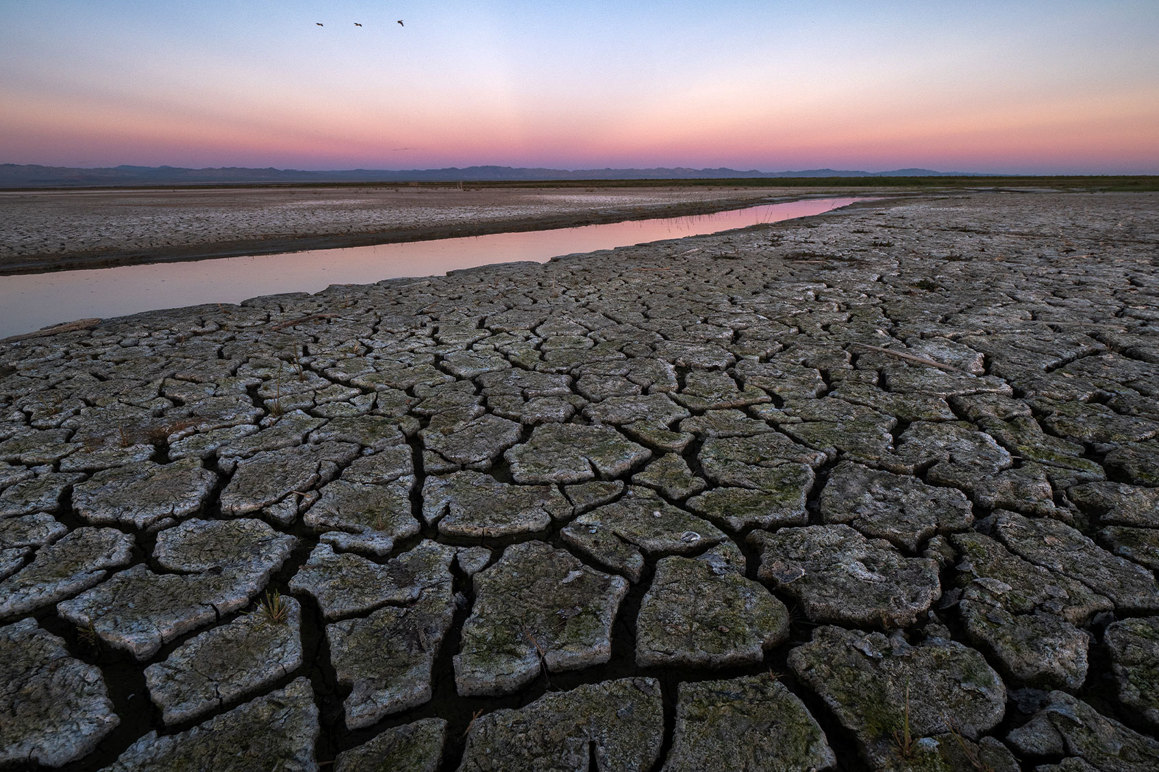 Mud is seen on land that was under the Salton Sea a few years ago on January 1, 2019 near Calipatria, California, United States. (David McNew/Getty Images for Lumix)